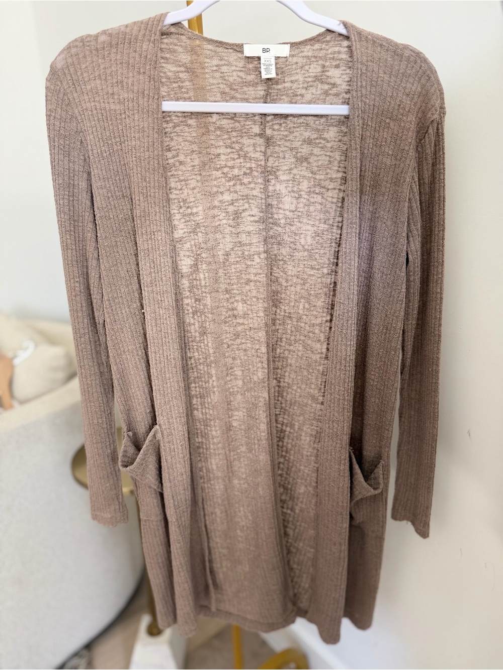 BP Taupe Open-Front Cardigan